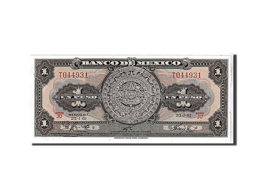 Biljet, Mexico, 1 Peso, 1961, NIEUW
