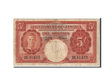 Jamaica, 5 Shillings, 1957, KM #37b, VF(30-35), 2E41433