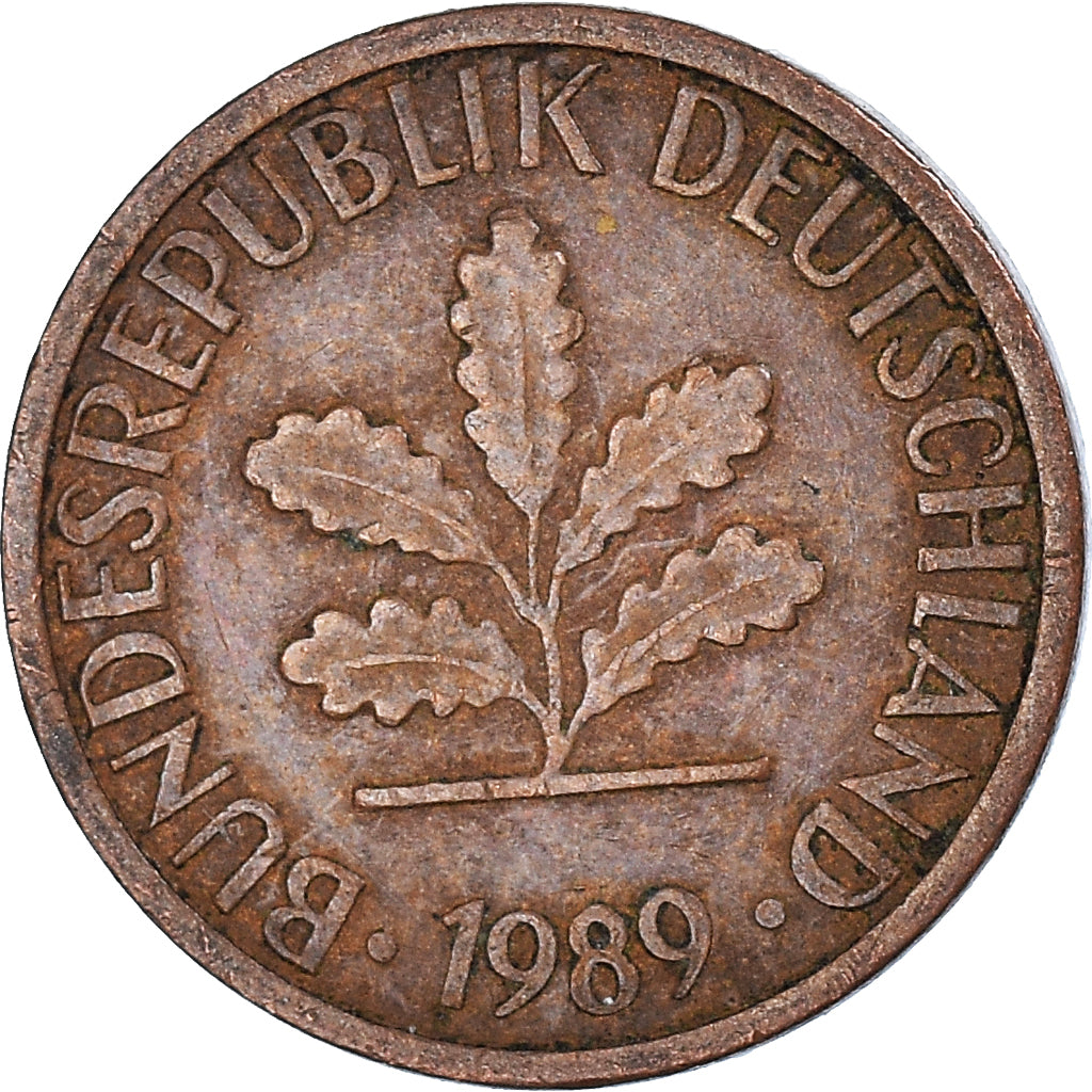 Moneta, GERMANIA - REPUBBLICA FEDERALE, Pfennig, 1989