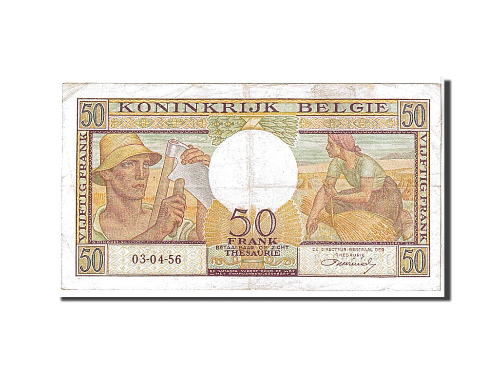 Belgium, 50 Francs, 1956, KM #133b, EF(40-45), T08489052