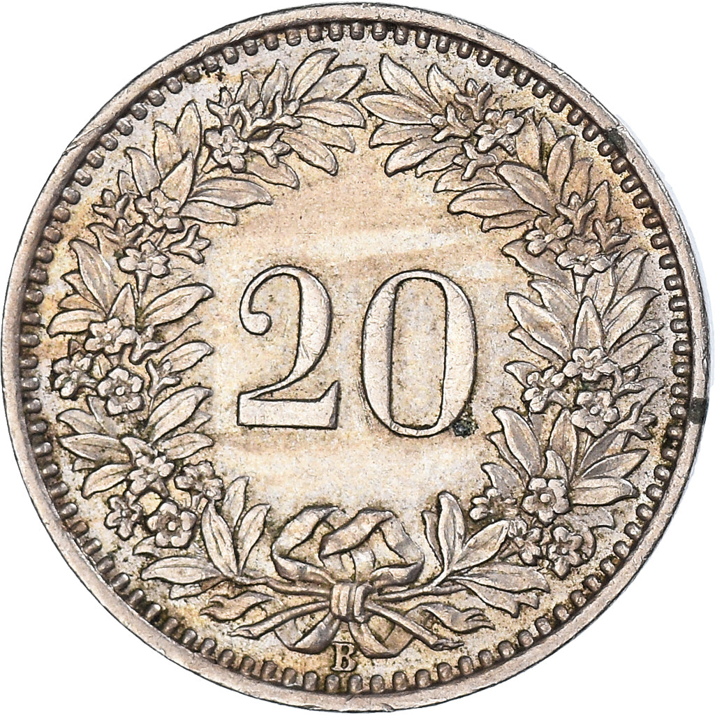 Moeda, Suíça, 20 Rappen, 1952