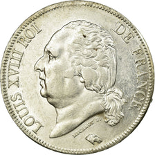 França, Louis XVIII, 5 Francs, 1822, Paris, Prata, EF(40-45), Gadoury:614