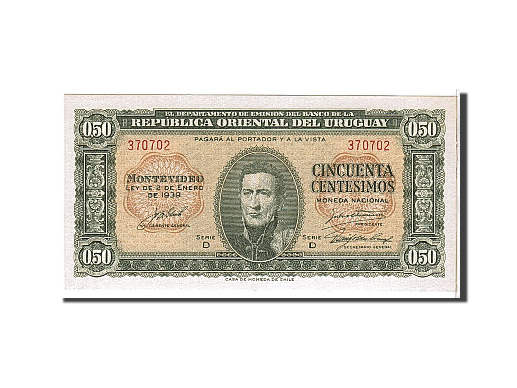 Uruguay, 50 Centesimos, 1939, KM #34, UNC(65-70), 370702