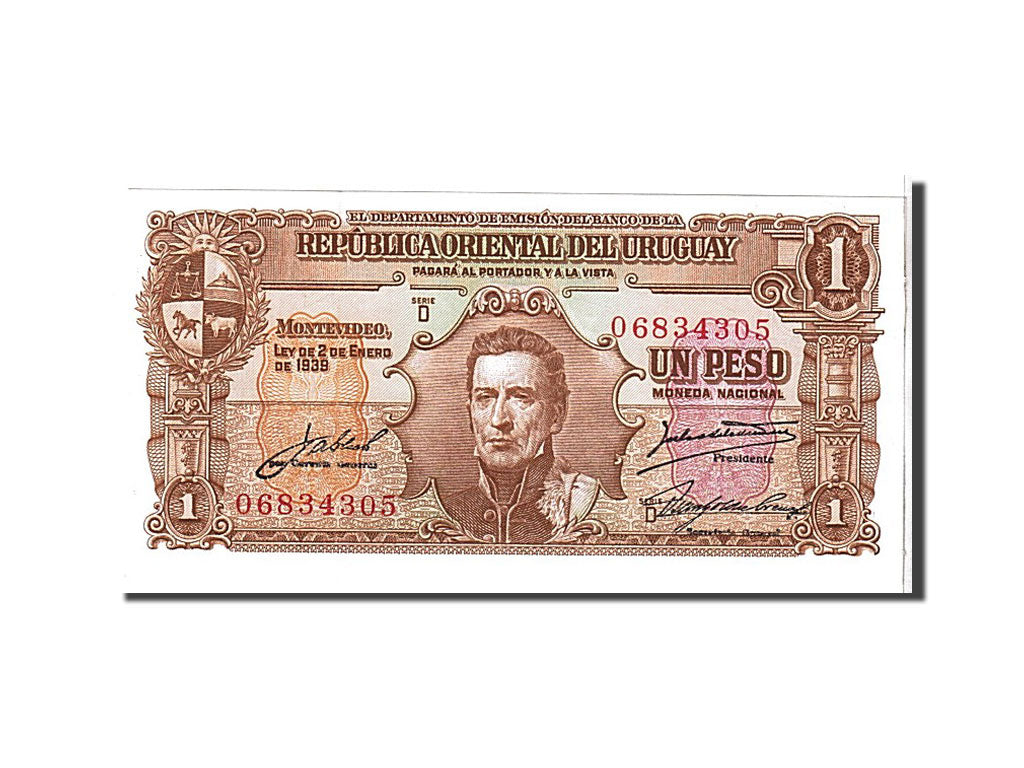 Uruguay, 1 Peso, 1939, KM #35c, UNC(65-70), 06834305