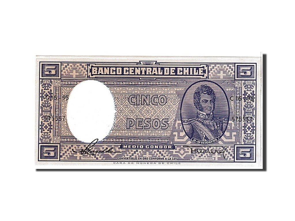 Chile, 5 Pesos = 1/2 Condor, 1958, KM #119, UNC(65-70), C1695575557