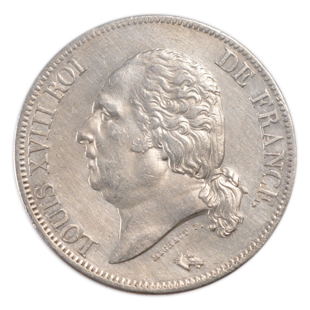 Francia, Louis XVIII, Louis XVIII, 5 Francs, 1822, Paris, SPL, Argento, Gadou...