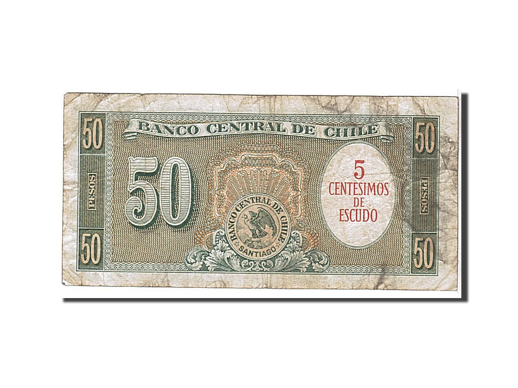 Chile, 50 Pesos = 5 Condores, 1947, KM #112, AU(50-53), C126594179