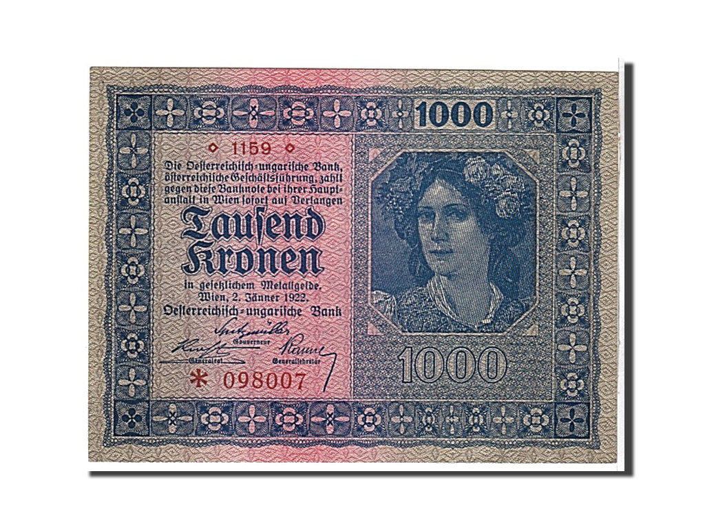 Austria, 1000 Kronen, 1922, KM #78, UNC(64), 1159098007