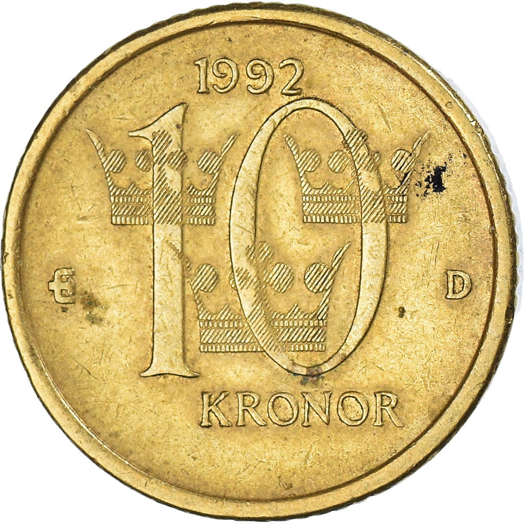 Moneta, Svezia, 10 Kronor, 1992