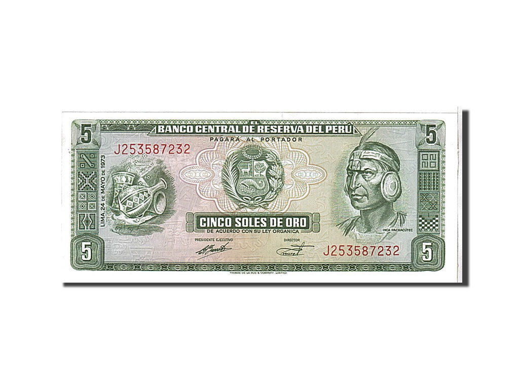 Billete, 5 Soles De Oro, 1974, Perú, KM:99c, UNC