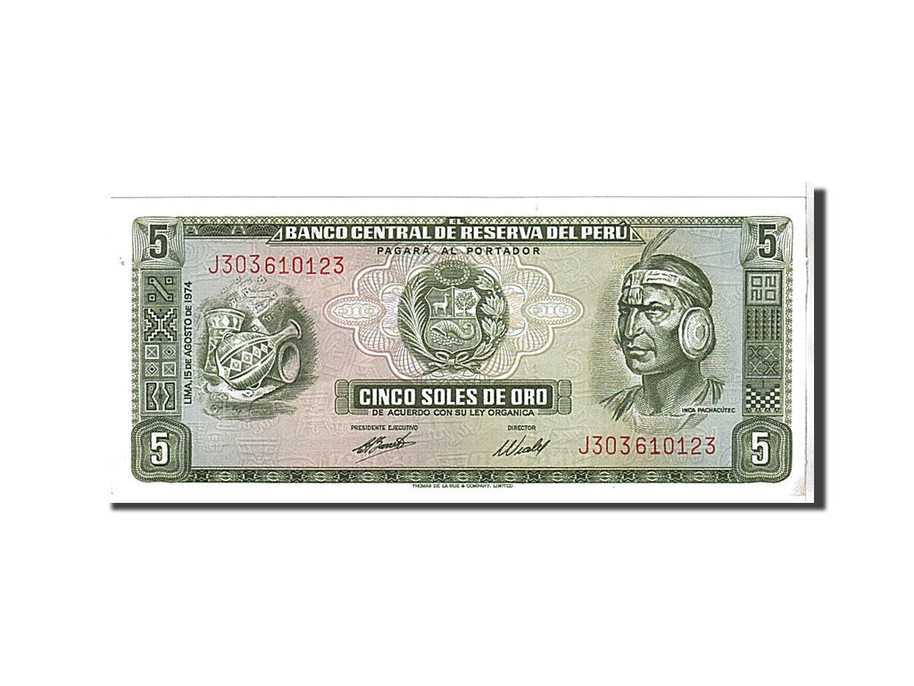 Billete, 5 Soles De Oro, 1974, Perú, KM:99c, UNC