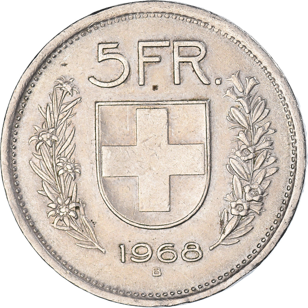 Moneda, Suiza, 5 Francs, 1968