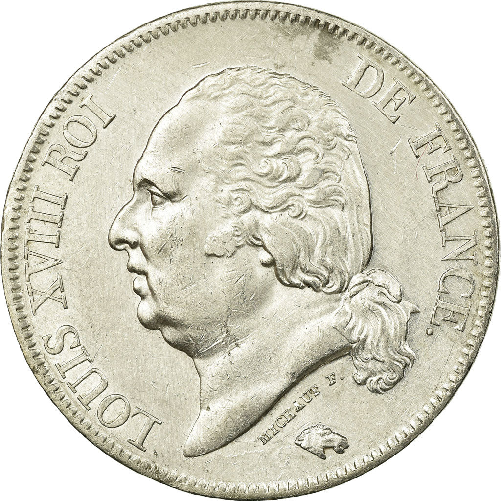France, Louis XVIII, 5 Francs, 1822, Paris, Argent, SUP, Gadoury:614