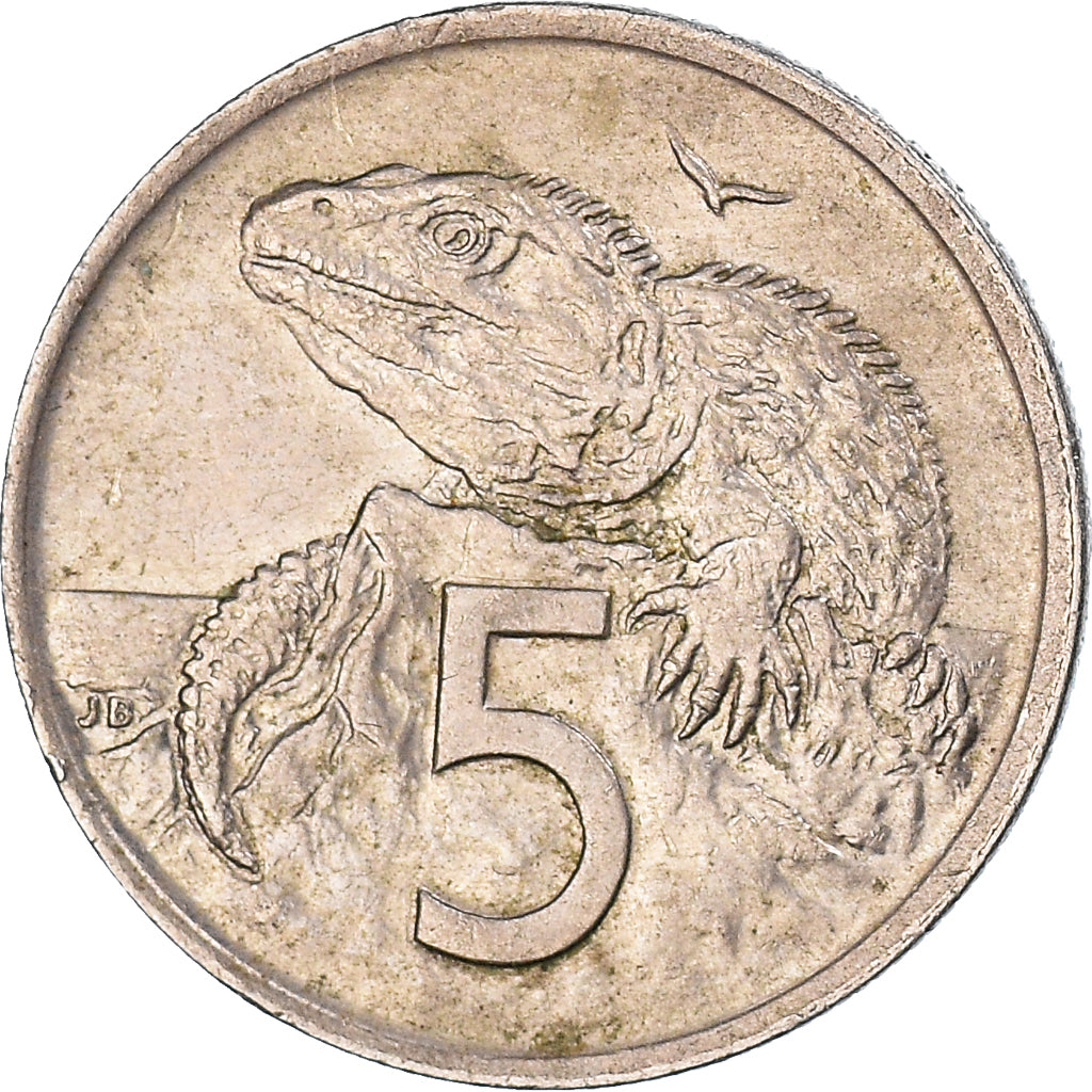Coin, New Zealand, 5 Cents, 1974