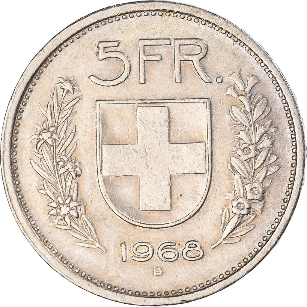 Moneda, Suiza, 5 Francs, 1968