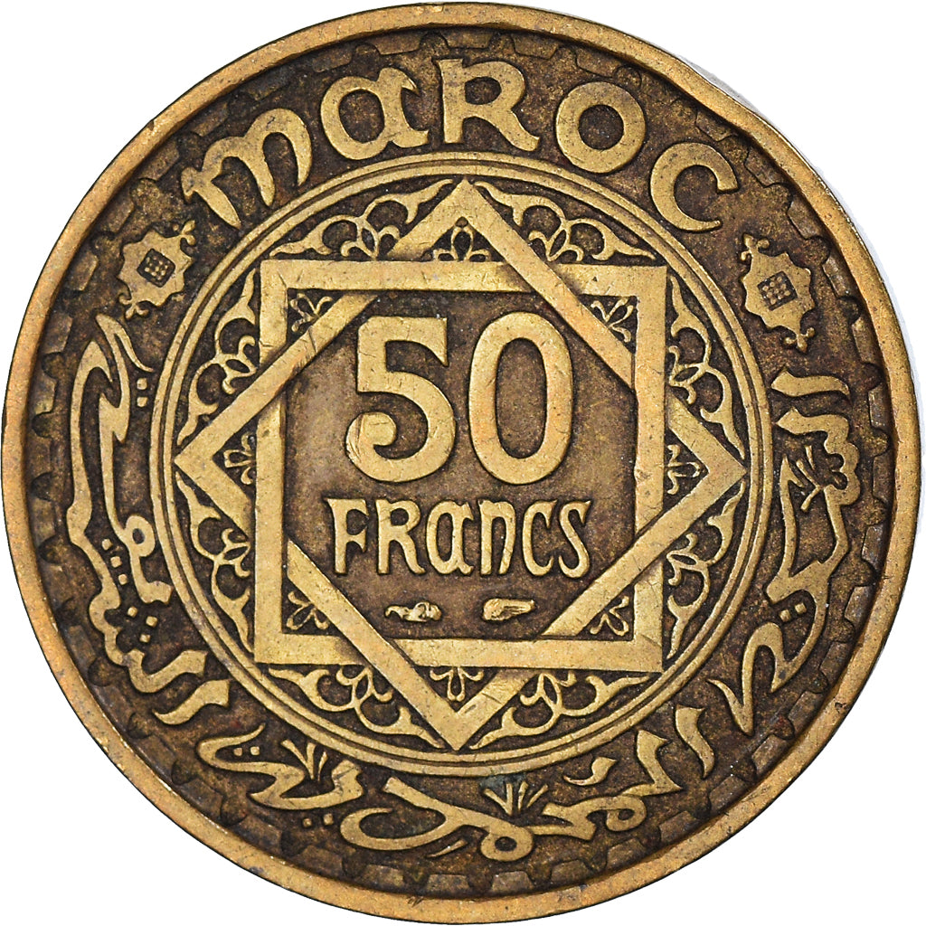 Moneta, Marocco, 50 Francs, 1371