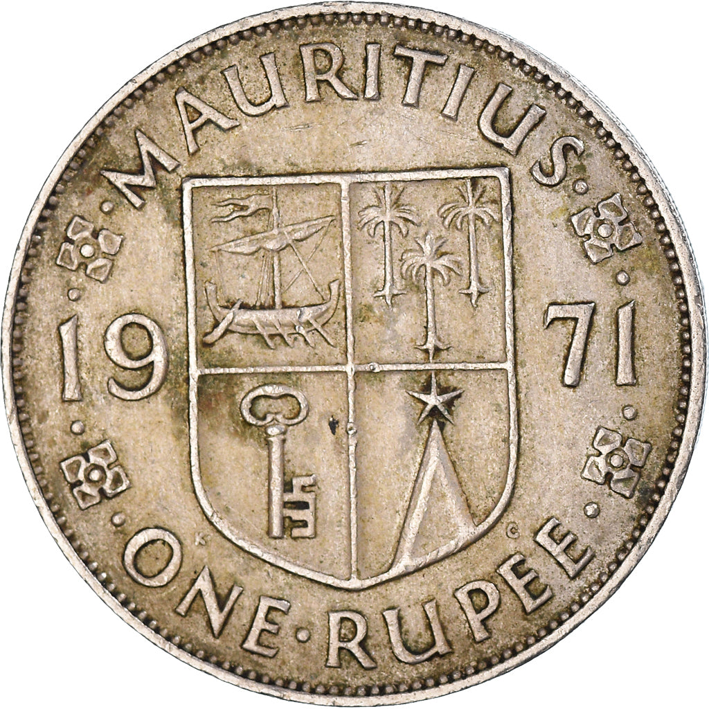 Moneta, Mauritius, Rupee, 1971