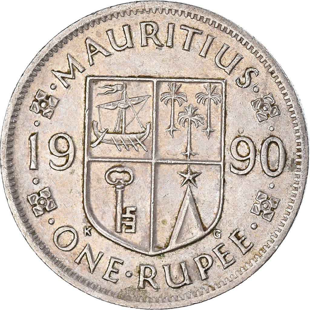 Monnaie, Maurice, Rupee, 1990