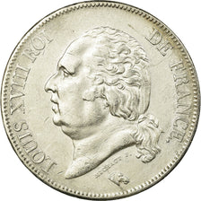 Coin, France, Louis XVIII, Louis XVIII, 5 Francs, 1823, Paris, AU(55-58)