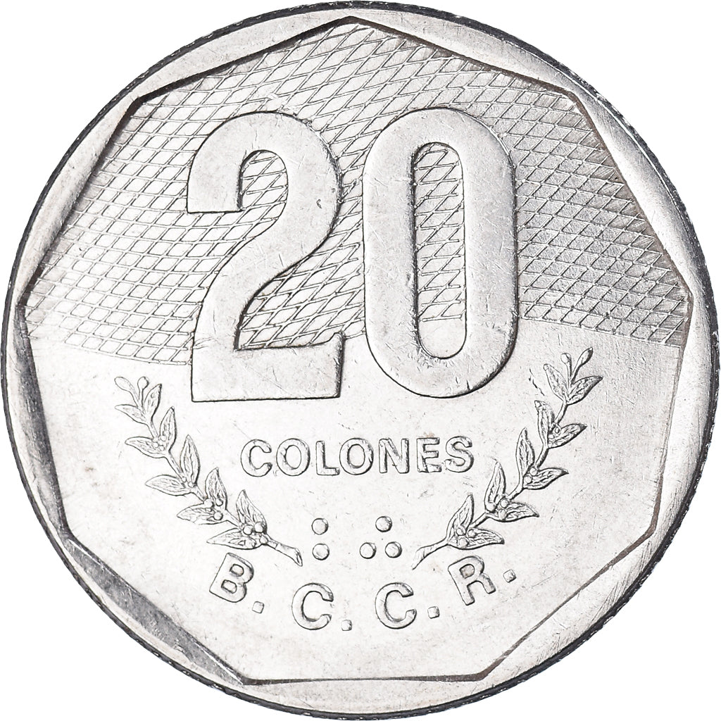 Moneda, Costa Rica, 20 Colones, 1985