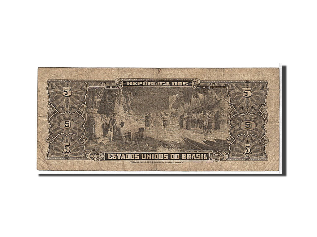 Brazil, 5 Cruzeiros, 1953, KM #158a, VF(20-25), 051189
