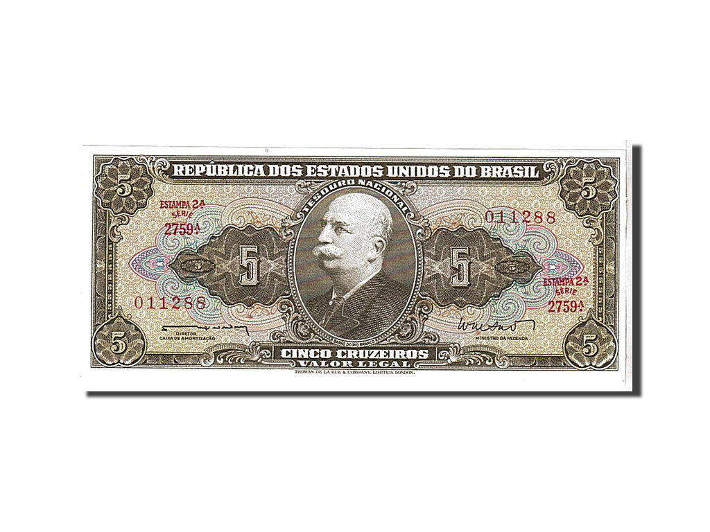 Banknote, Brazil, 5 Cruzeiros, 1962, KM:176a, UNC(65-70)