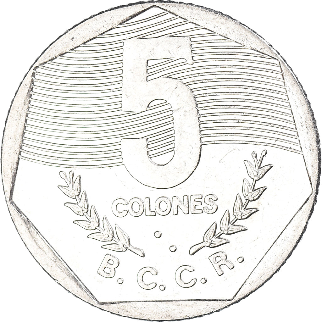 Moneda, Costa Rica, 5 Colones, 1993