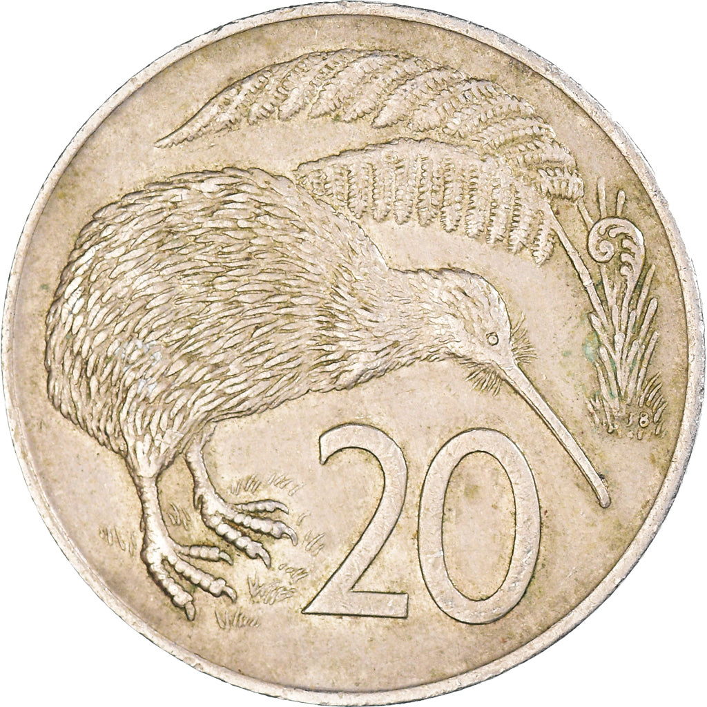 Moneda, Nueva Zelanda, 20 Cents, 1971