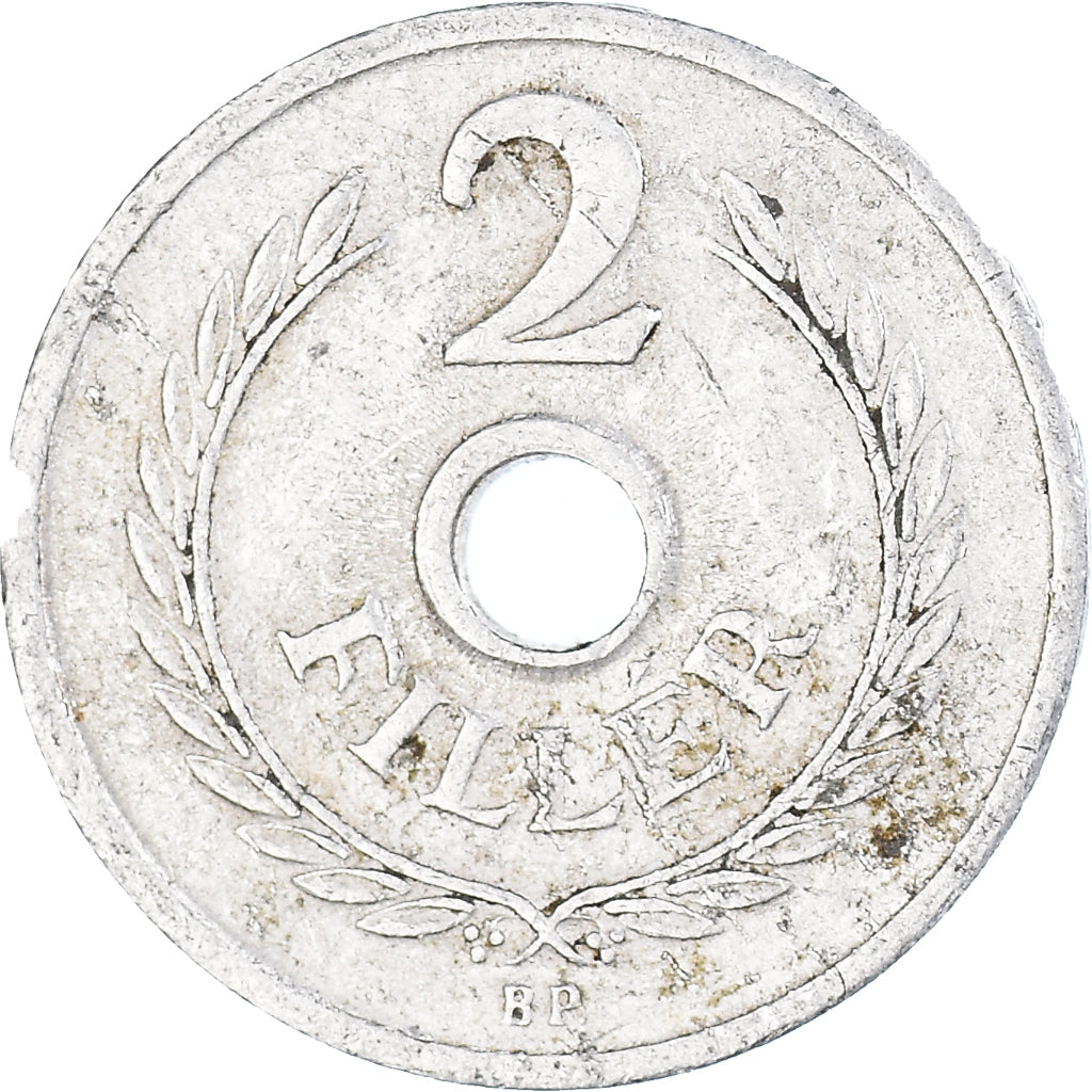 Moeda, Hungria, 2 Filler, 1962
