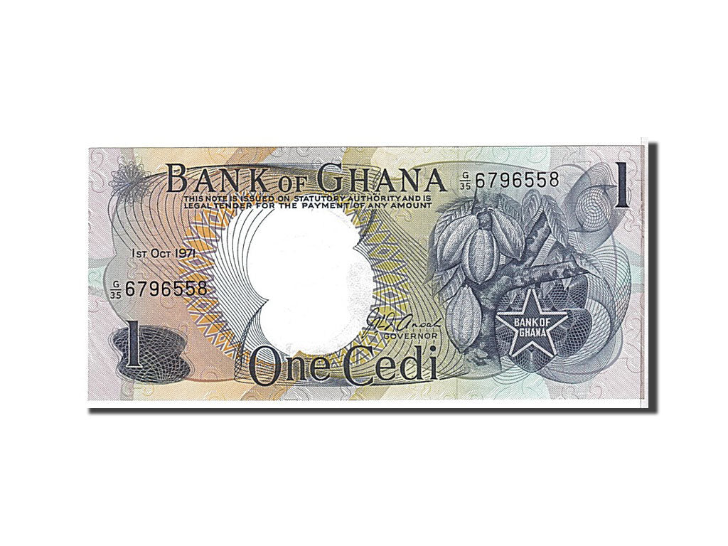Biljet, Ghana, 1 Cedi, 1971, KM:10d, NIEUW