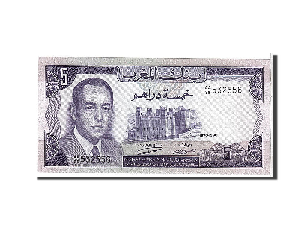 Biljet, Marokko, 5 Dirhams, 1970, KM:56a, NIEUW