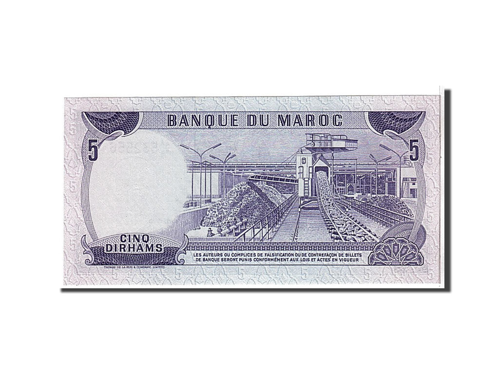 Biljet, Marokko, 5 Dirhams, 1970, KM:56a, NIEUW