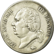 Moneta, Francja, Louis XVIII, Louis XVIII, 5 Francs, 1824, Paris, AU(55-58)