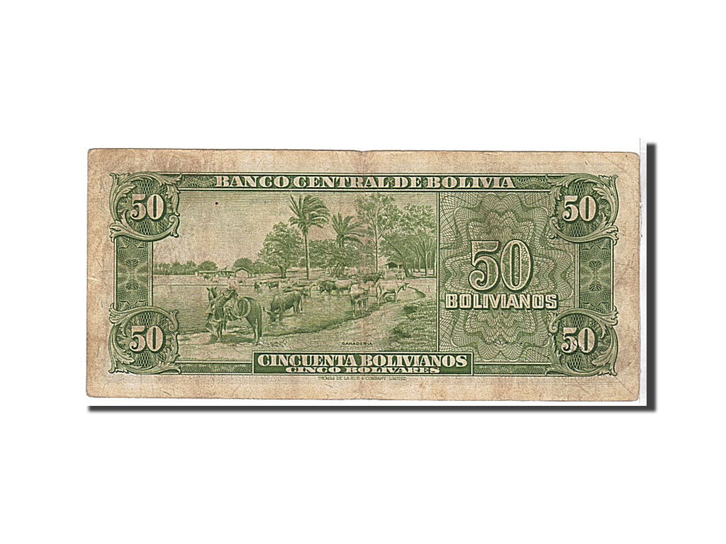 Bolivia, 50 Bolivianos, 1945, KM #141, EF(40-45), 693884