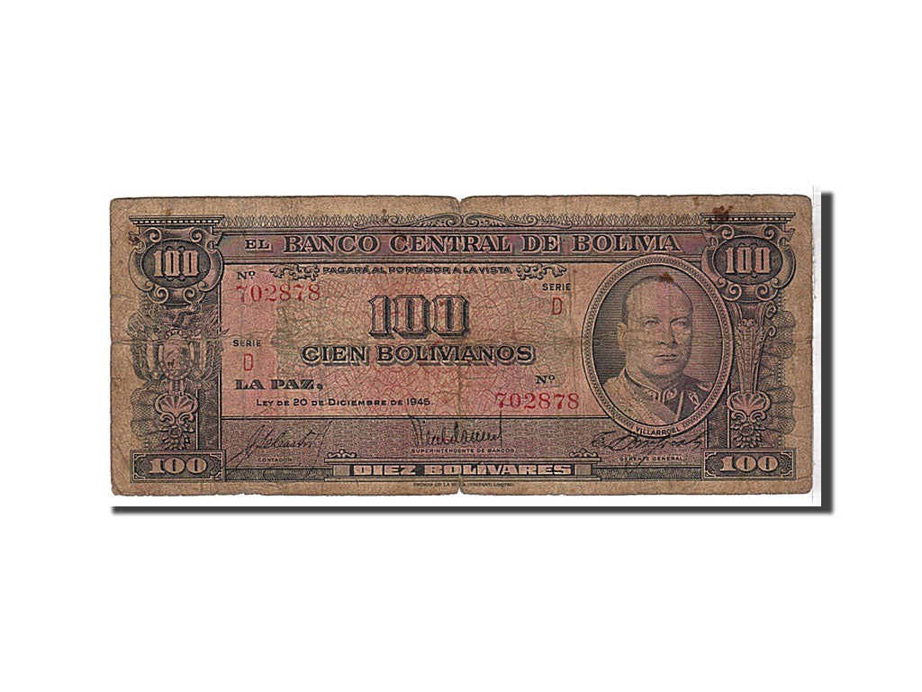 Bolivie, 100 Bolivianos type 1945