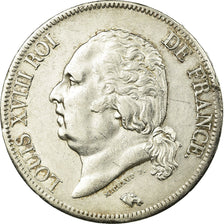 Munten, Frankrijk, Louis XVIII, 5 Francs, 1824, Lyon, PR, Zilver, Gadoury:614