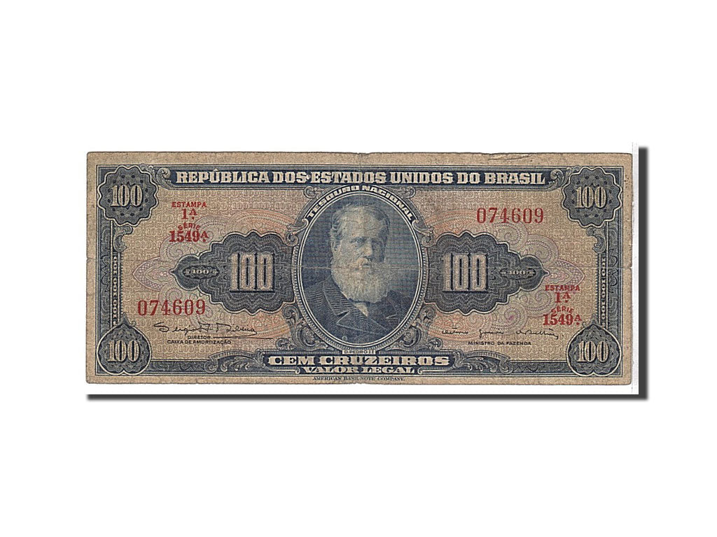 Brazil, 100 Cruzeiros, 1964, KM #170c, VF(30-35), 074609