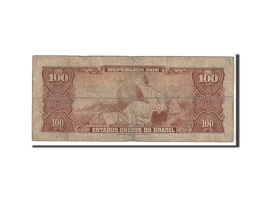 Brazil, 100 Cruzeiros, 1964, KM #170c, VF(30-35), 074609