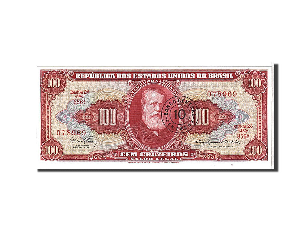 Brazil, 10 Centavos on 100 Cruzeiros, 1966, KM #185a, UNC(65-70), 078969