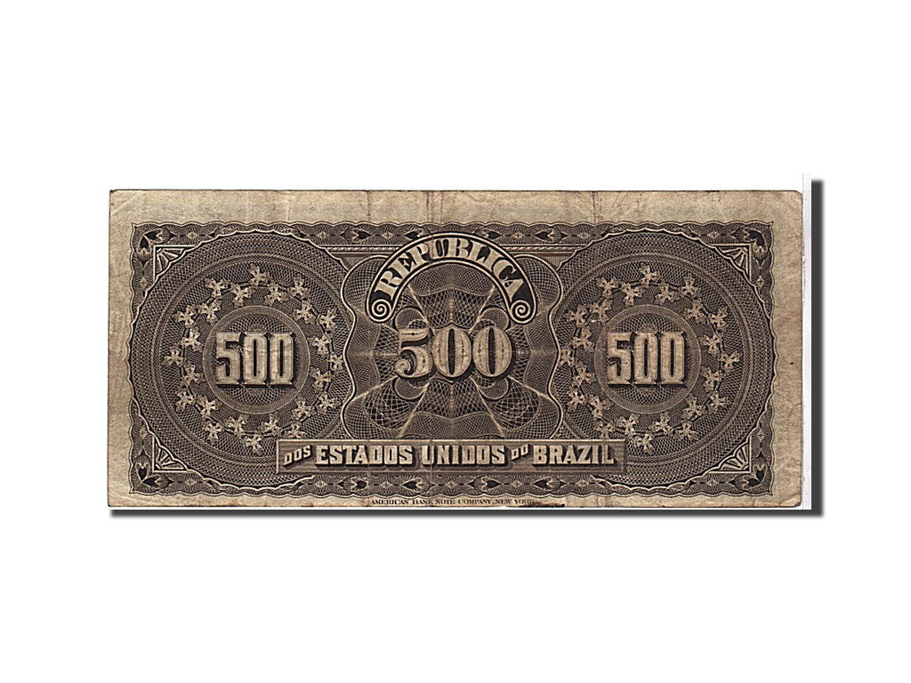 Brazil, 500 Reis, 1893, KM #1b, VF(30-35), 69974