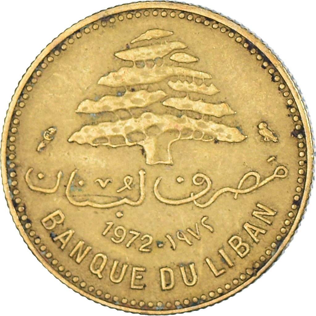 Moneda, Líbano, 5 Piastres, 1972