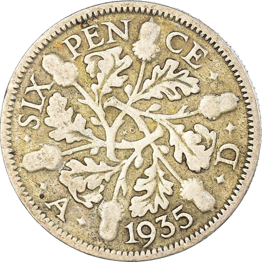 Moneda, Gran Bretaña, 6 Pence, 1935
