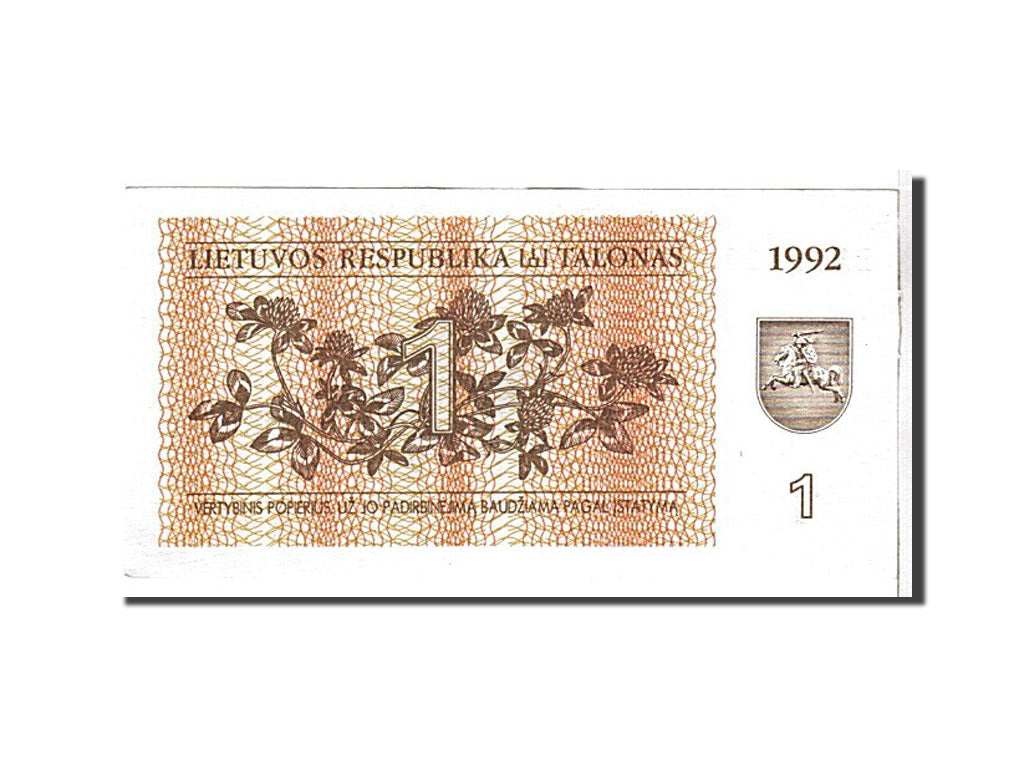 Lithuania, 1 (Talonas), 1992, KM #39, AU(55-58), LA115420