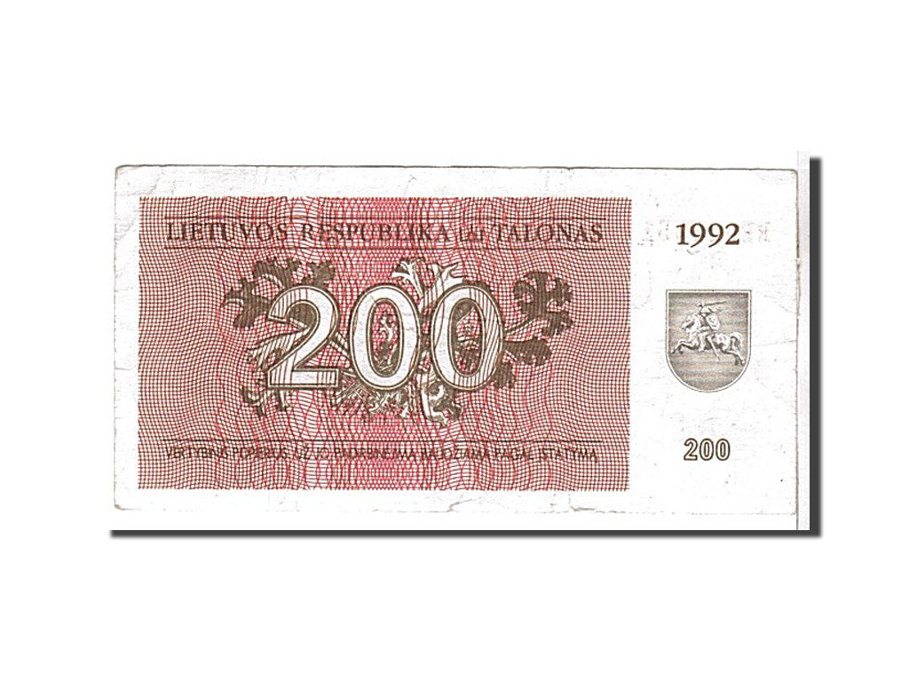Billete, 200 (Talonas), 1992, Lituania, KM:43a, MBC