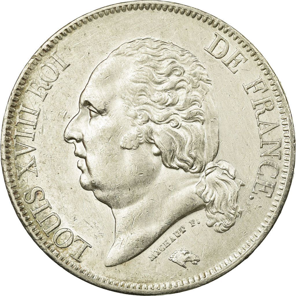 Francia, Louis XVIII, 5 Francs, 1824, Lille, Argento, SPL-, Gadoury:614