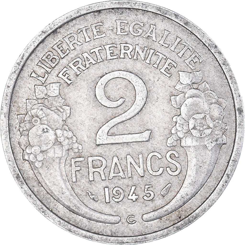 Moneta, Francia, 2 Francs, 1945