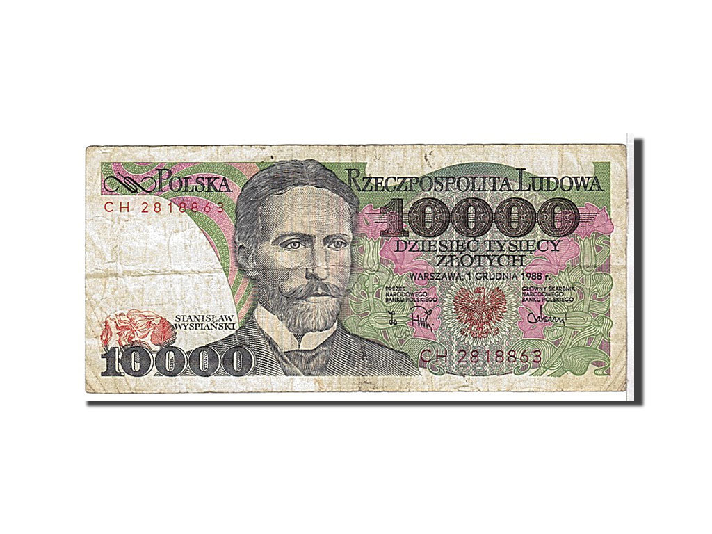 Pologne, 10 000 Zlotych type 1988