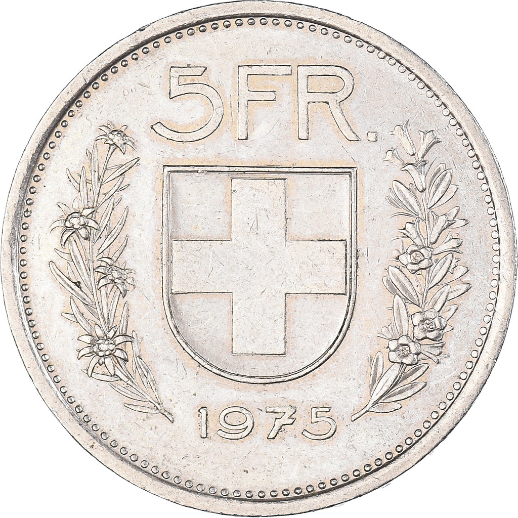 Moneda, Suiza, 5 Francs, 1975
