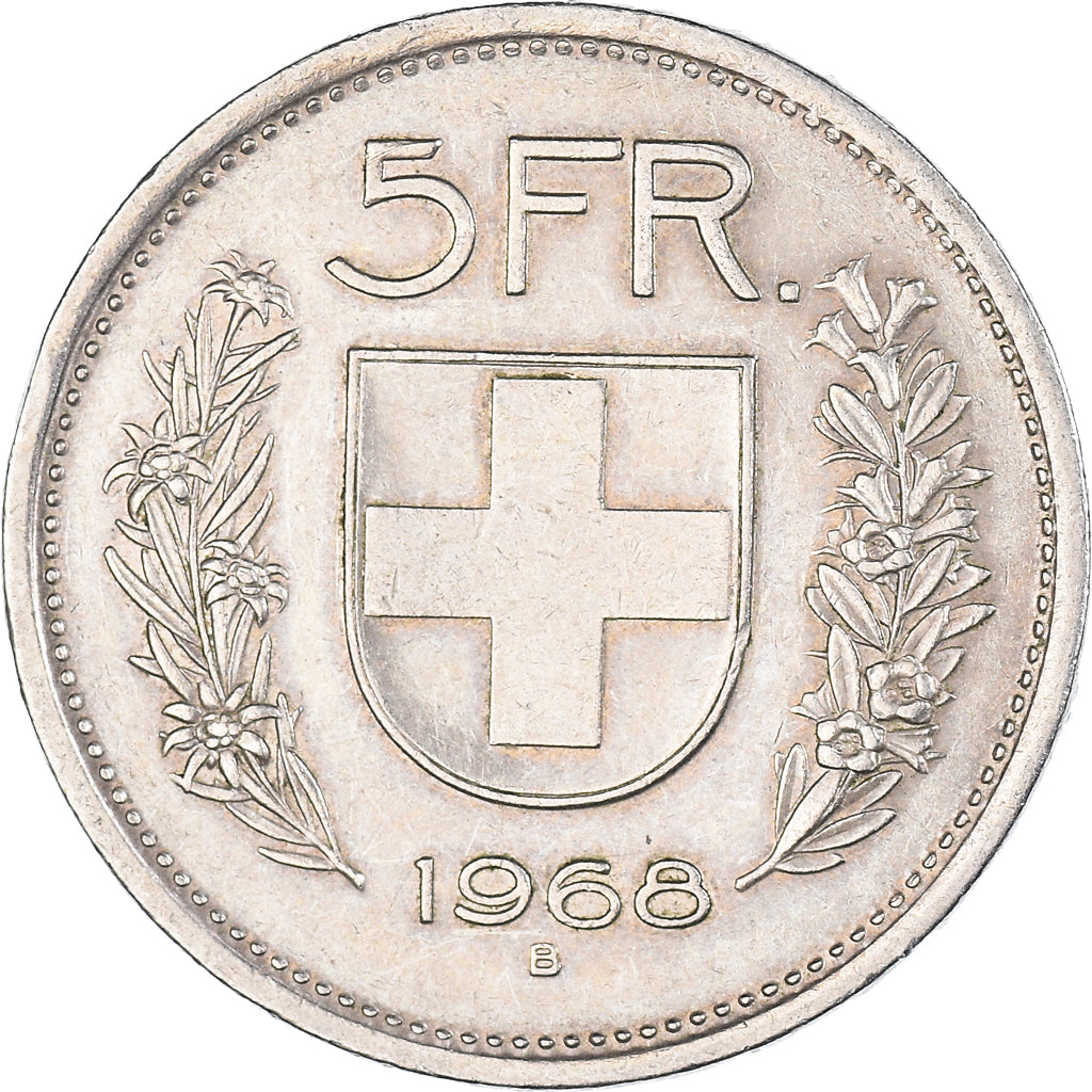 Moneda, Suiza, 5 Francs, 1968