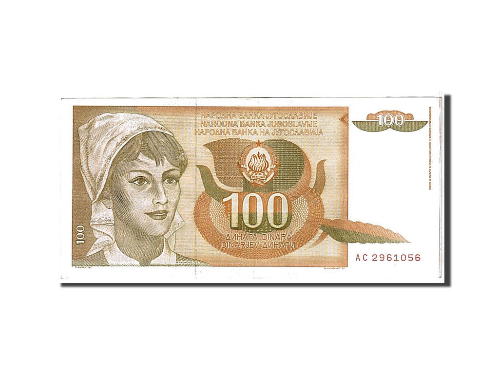 Banknote, Yugoslavia, 100 Dinara, 1990, KM:105, AU(55-58)